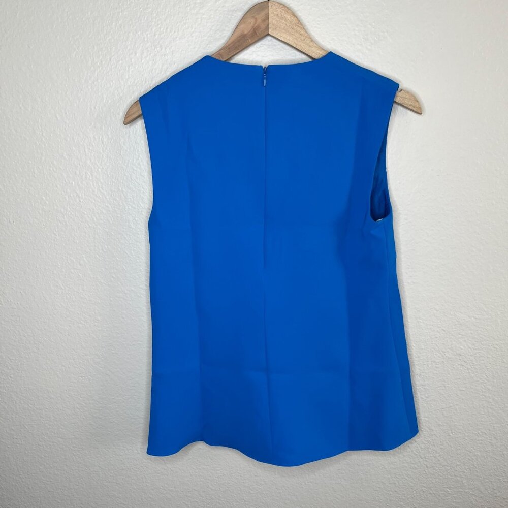 Halston Women's Faren Knot Dress Shell Top Ocean Blue Size 4 - Picture 8 of 10